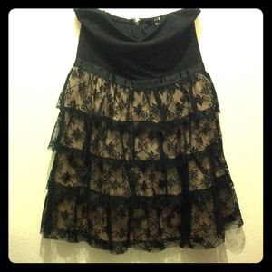 Black Strapless Dress.