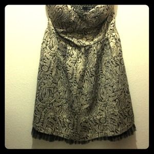 Gold Strapless Dress.