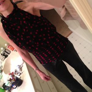 BHWM polka dot sleeveless blouse