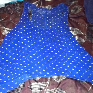 Small blue heart top