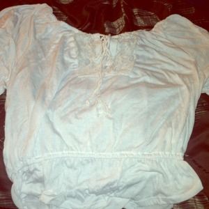 White top with lace front
