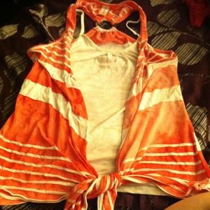 White and coral medium top