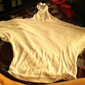 Sheer white hooded shirt