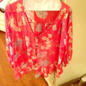 Floral button down blouse