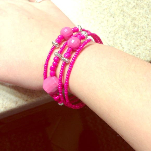Pink spiral bracelet