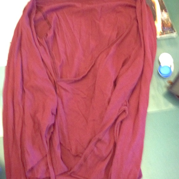 Dark red wrap around shirt