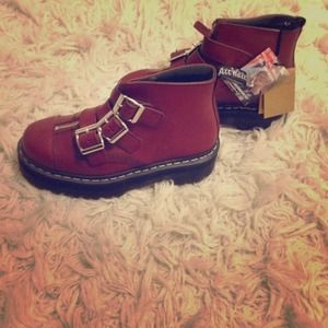 Maroon Doc Marten creepers