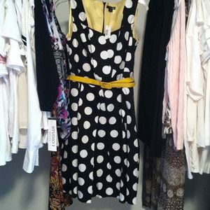 East 5th Black/white Dot dress