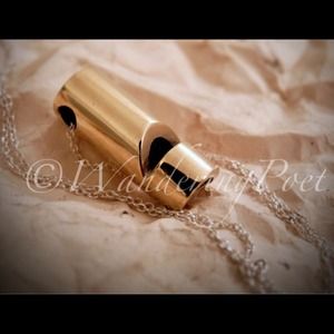 Vintage handmade brass whistle necklace