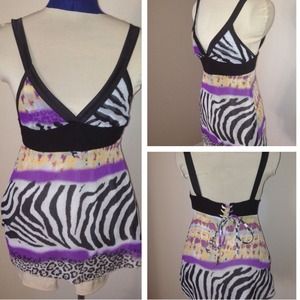 Tricia Fix Animal Print Top M