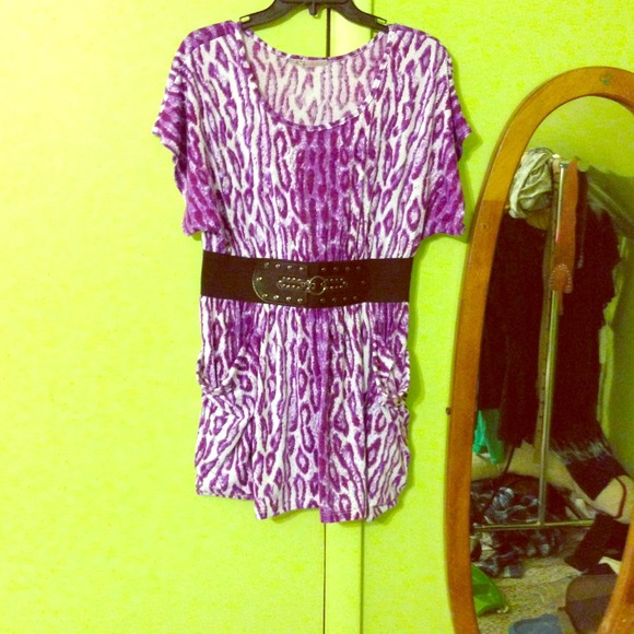 purple cheetah print shirt/dress