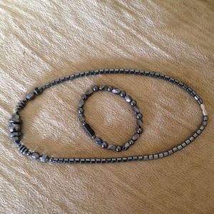 REDUCED Magnetic, Hematite necklace/bracelet combo