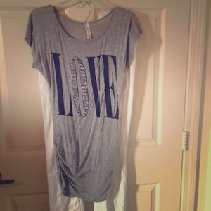 Grey "Love" Shirt with Jewels