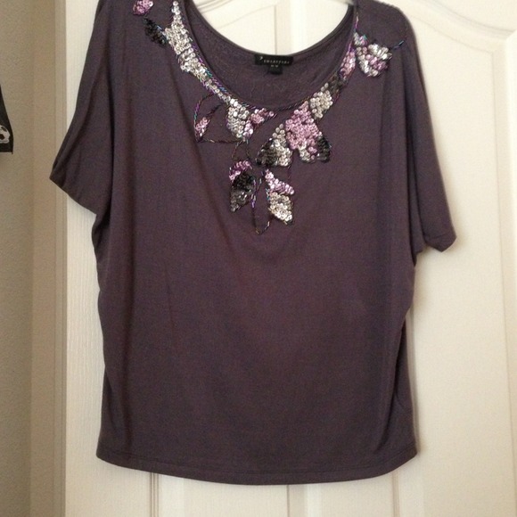 Gorgeous Sequence grey top M - Picture 2 of 3