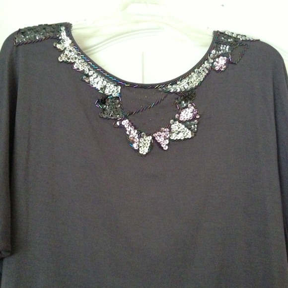Gorgeous Sequence grey top M - Picture 3 of 3