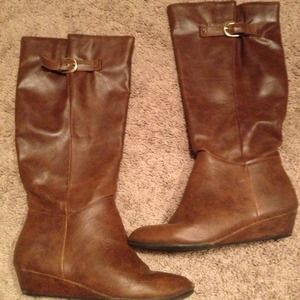 Tall cognac boots
