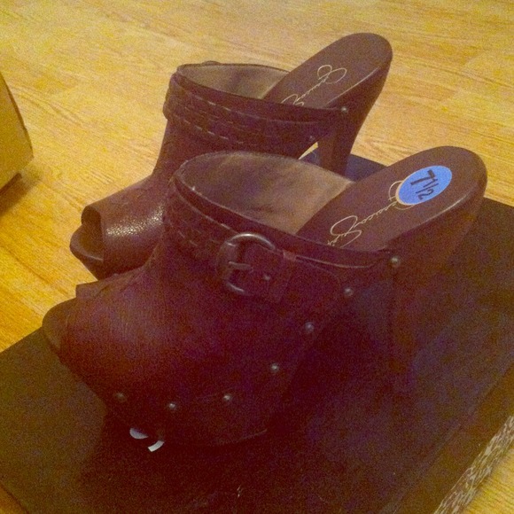 🎉Reduced🎉Jessica Simpson brown peep toe heel 7.5