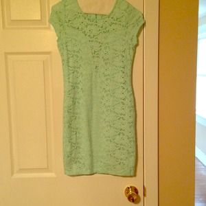 Light blue/green lace dress with slip