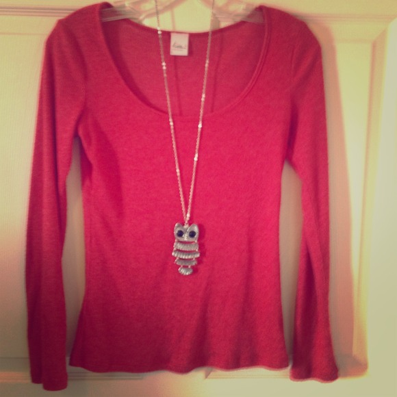 Red Long Sleeve Top