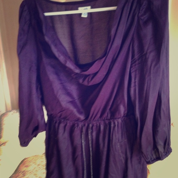 High end purple empire waist top.