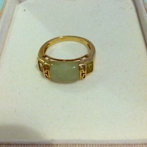 Real gold ring opal jewel