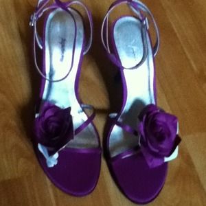 Purple dress sandal heels