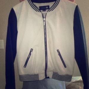 Varsity Leather Jacket from F21