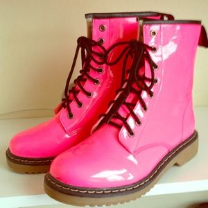 Brand new neon pink Dr Martin like boots