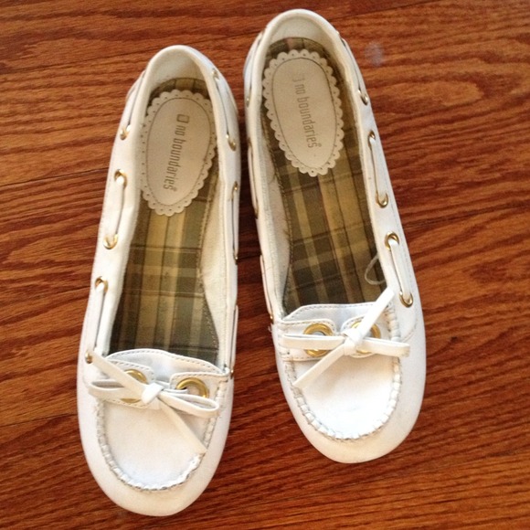 White Loafers with Gold Details