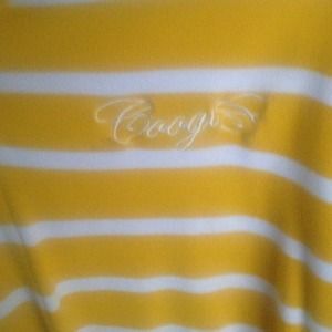 Yellow n white Coogi polo style knit shirt