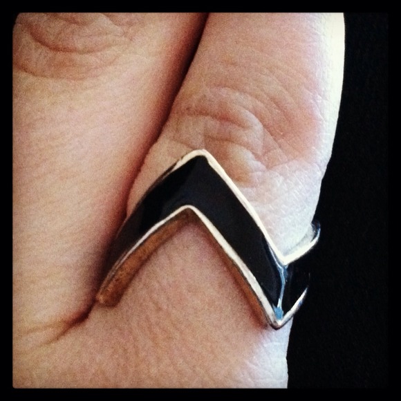 Black and gold ASOS chevron ring (black ring only)