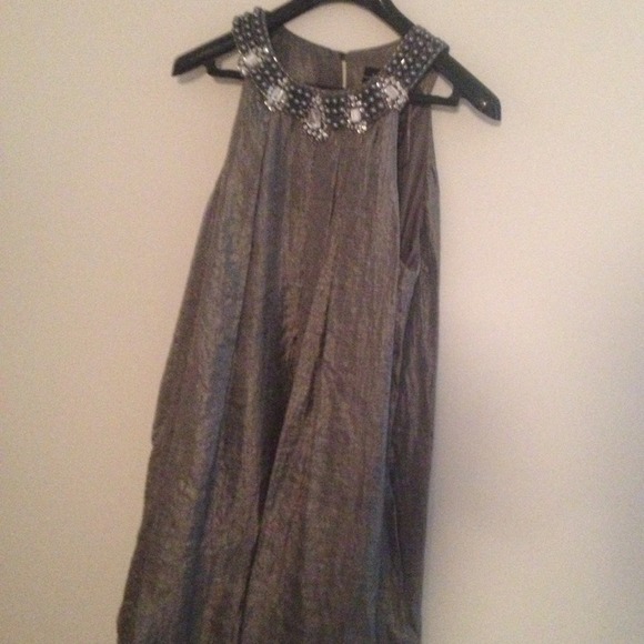Grey embellished dress