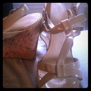 Nude wedge sandals