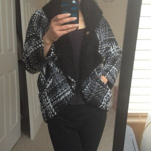 Black &white lazy coat