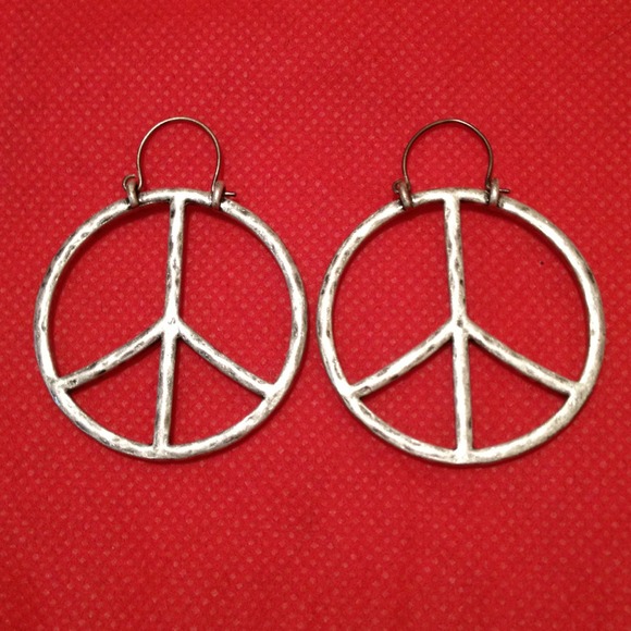 Lucky Brand Silver Peace Signs
