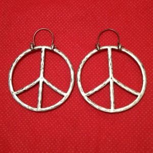 Lucky Brand Silver Peace Signs