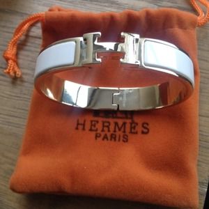 Hermes inspired bracelet. Gold and white