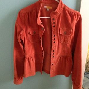 Tulle corduroy orange blazer