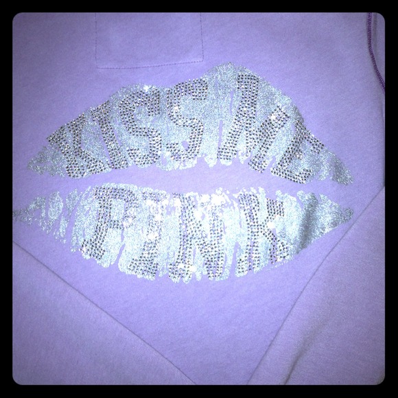 🚫SOLD🚫Purple & bling "kiss me" VS hoodie