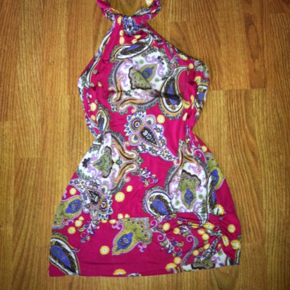 Fuschia pink printed tunic