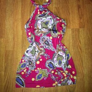 Fuschia pink printed tunic