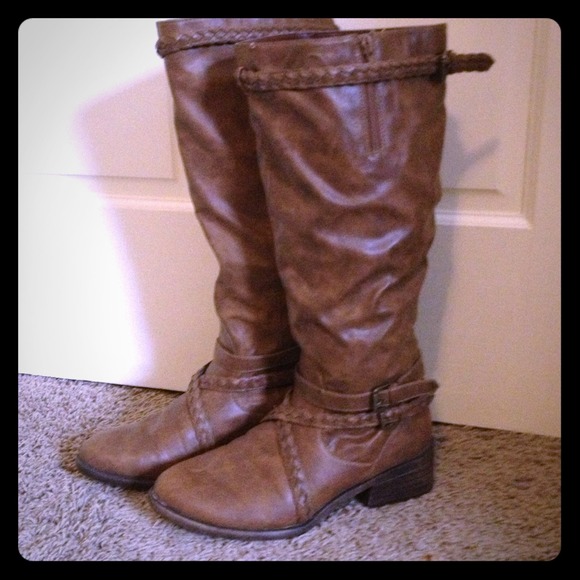 Brown riding boots
