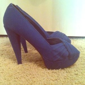 Blue Platform Heels