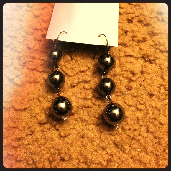 BUNDLED ❗❗❗❗Steel colored ball drop earrings
