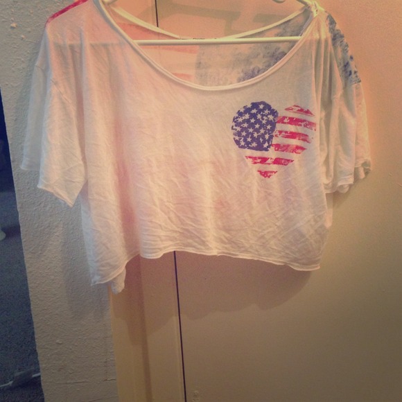 ❗Reserved ❗American flag crop top