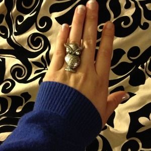 Silver owl ring