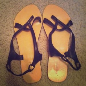 Faux leather sandals