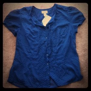 RESERVED @jayba Ann Taylor loft sheer blue w black