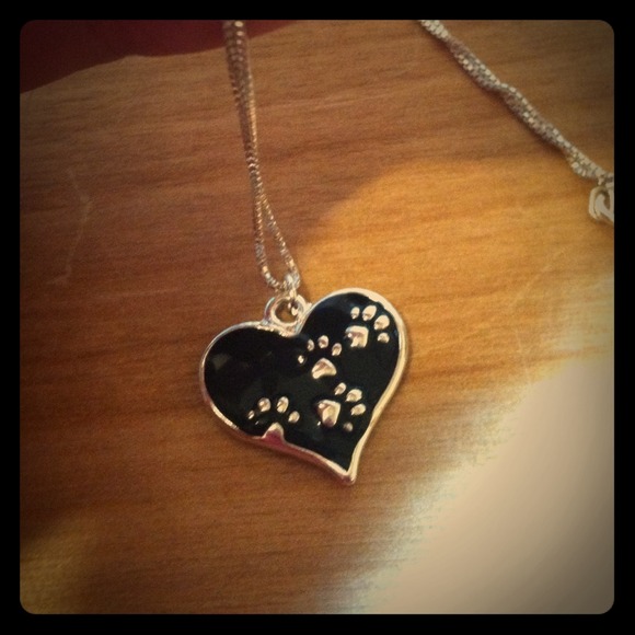 Jewelry - Heart Necklace with Paw Prints
