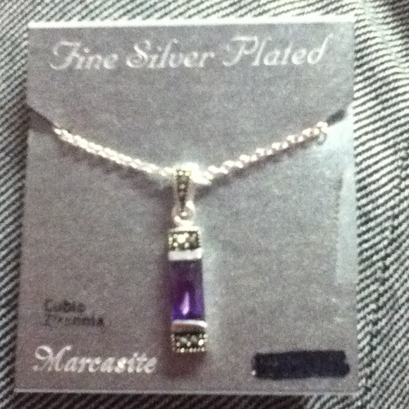 Silver and purple necklace